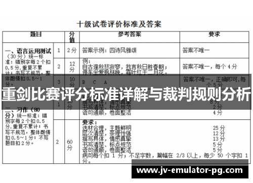 重剑比赛评分标准详解与裁判规则分析